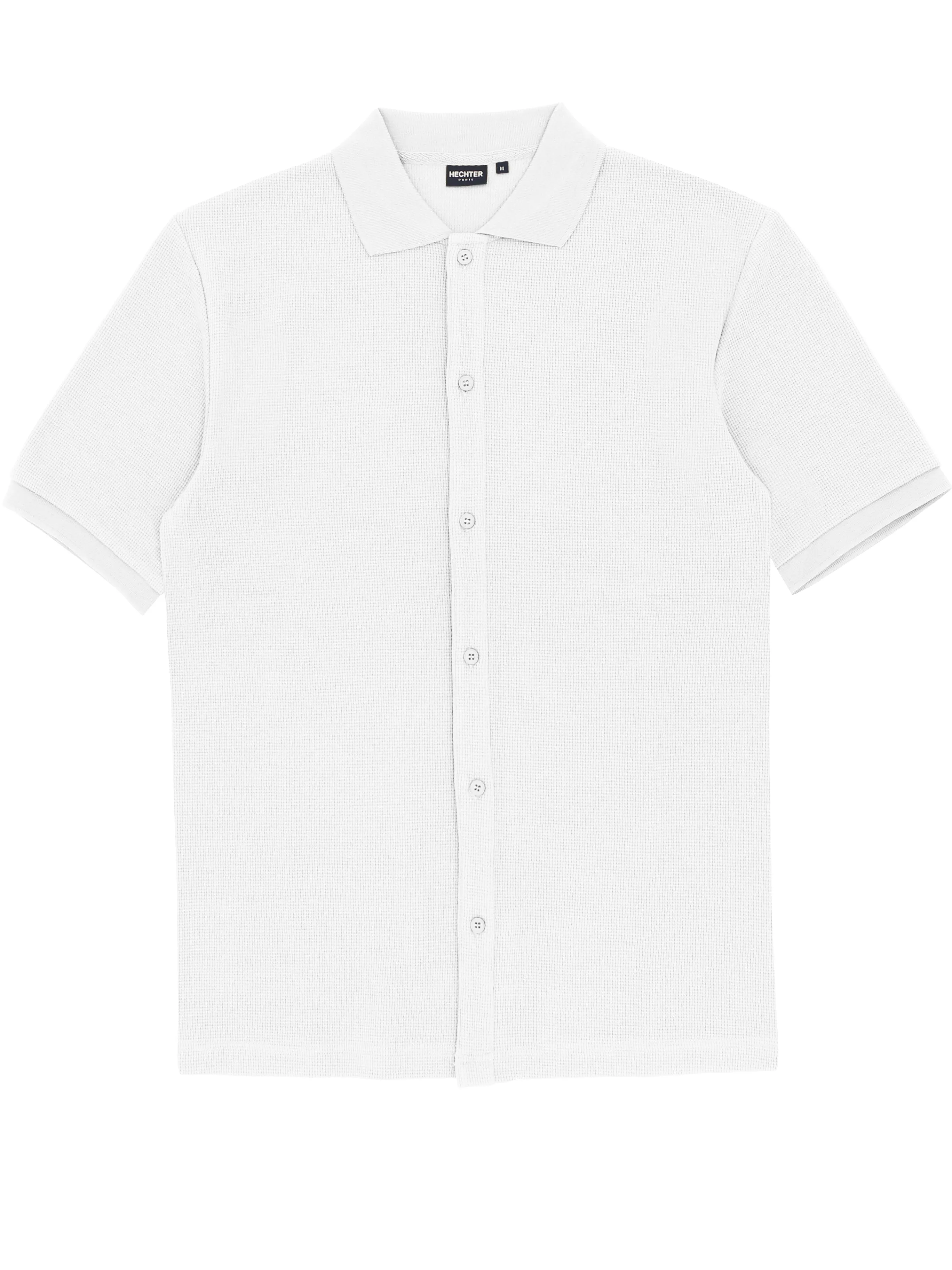 Sheen White Knit Shirt Smart Casual Camouflage Style