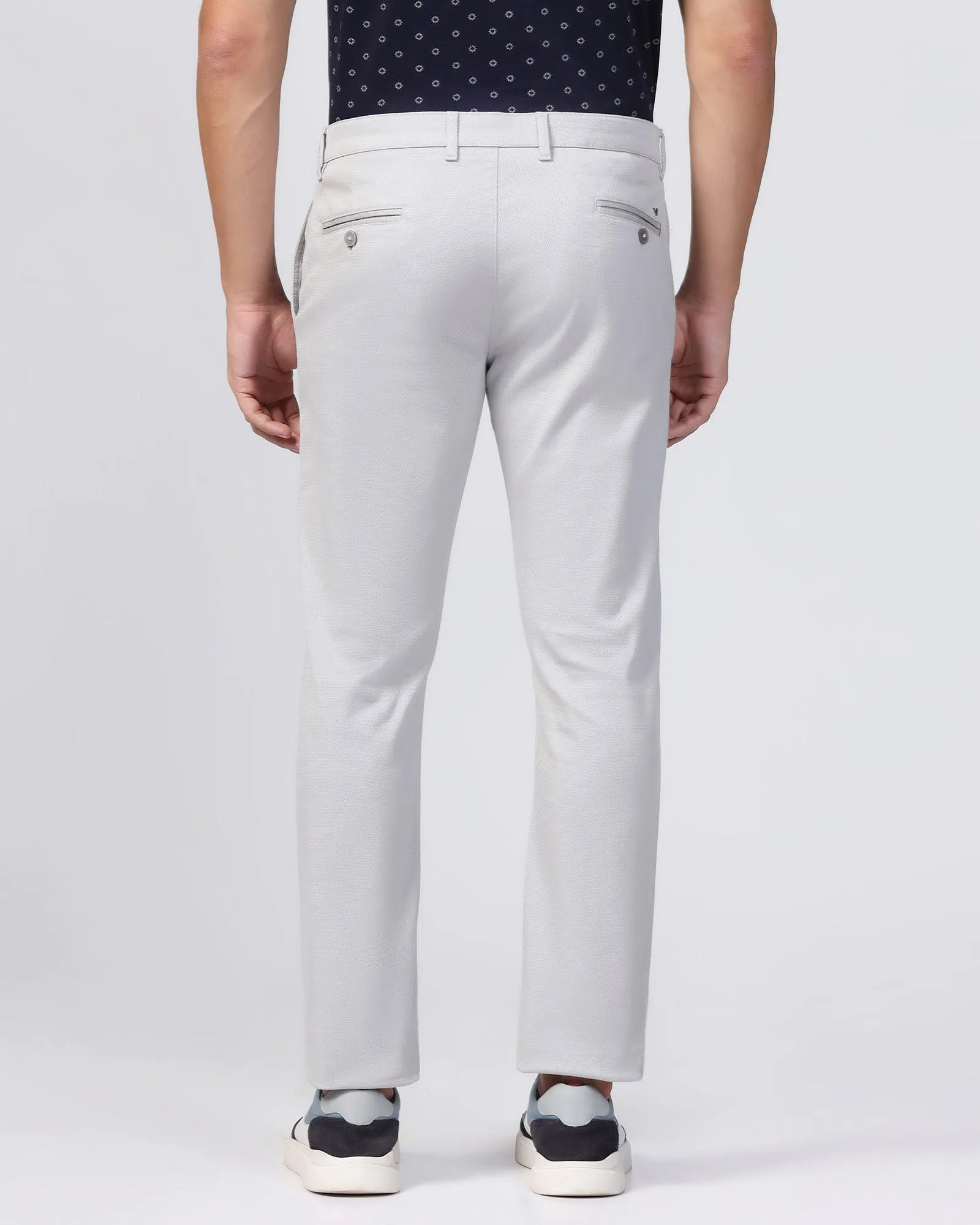 Slim Comfort B-95 Casual Grey Solid Khakis - Kimon Durable Comfort