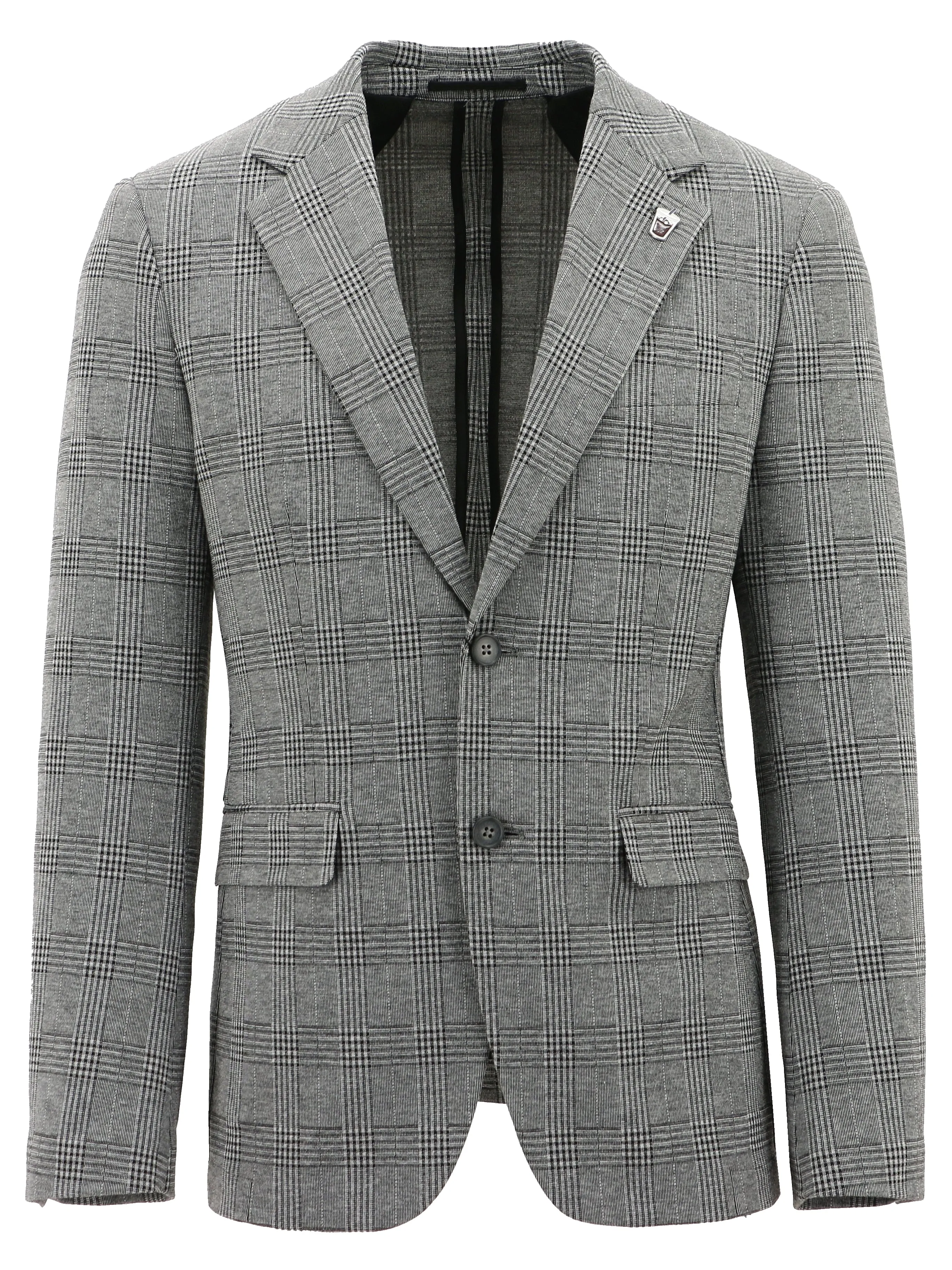 Turin Buggy Grey Checked Sports Jacket Utility Inspired Look