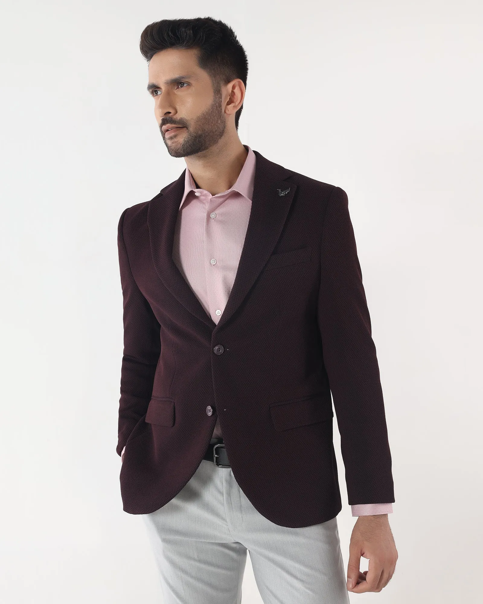Cherry Lacquer Textured Blazer - Campari MoistureWickingTechnology