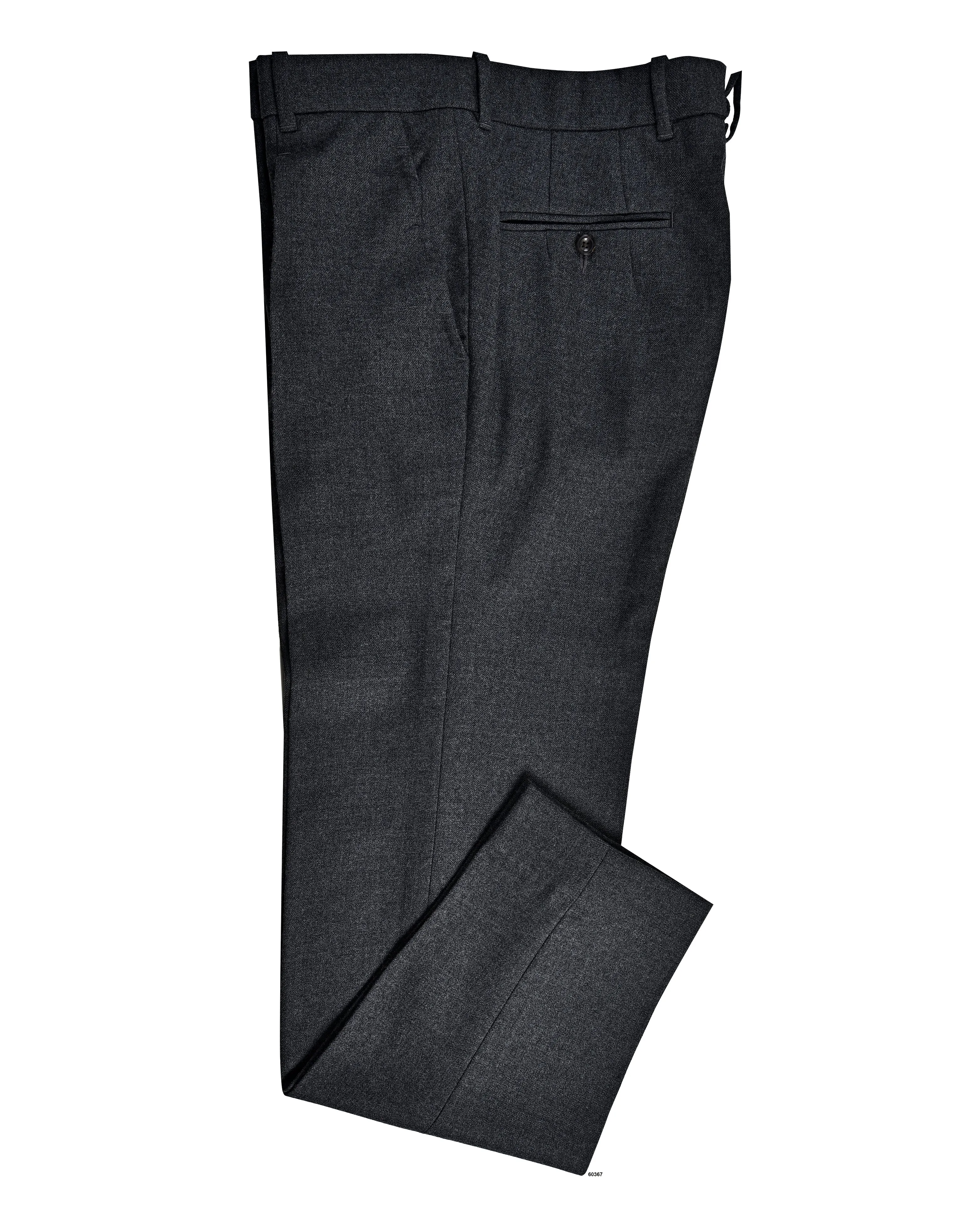 Dugdale Dark Grey Wool Flannel Pant Straight Leg