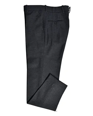 Dugdale Dark Grey Wool Flannel Pant Straight Leg
