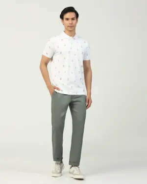 Linen Slim Comfort B-95 Casual Light Olive Solid Khakis - Edwin AntiStaticFinish