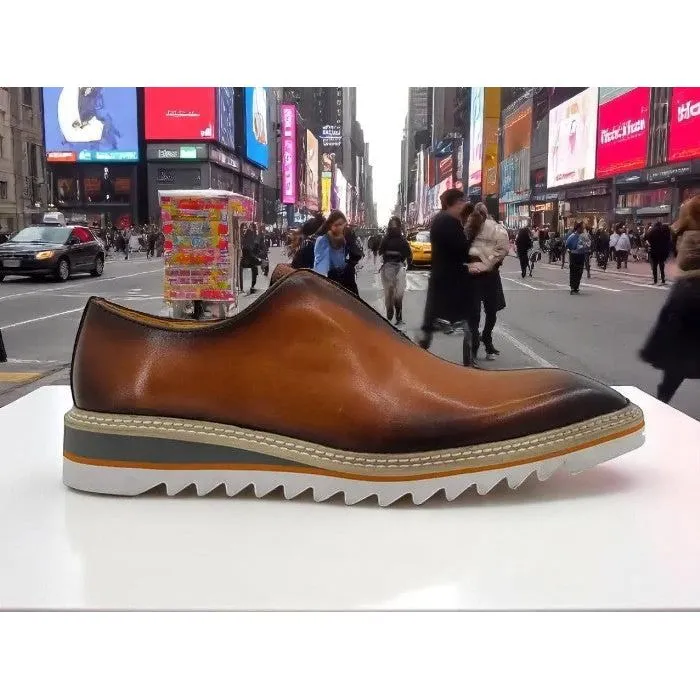 Clean Lane Quick Stride Carrucci Lace Less Cognac Loafer Contrast Color Lightweight Sole