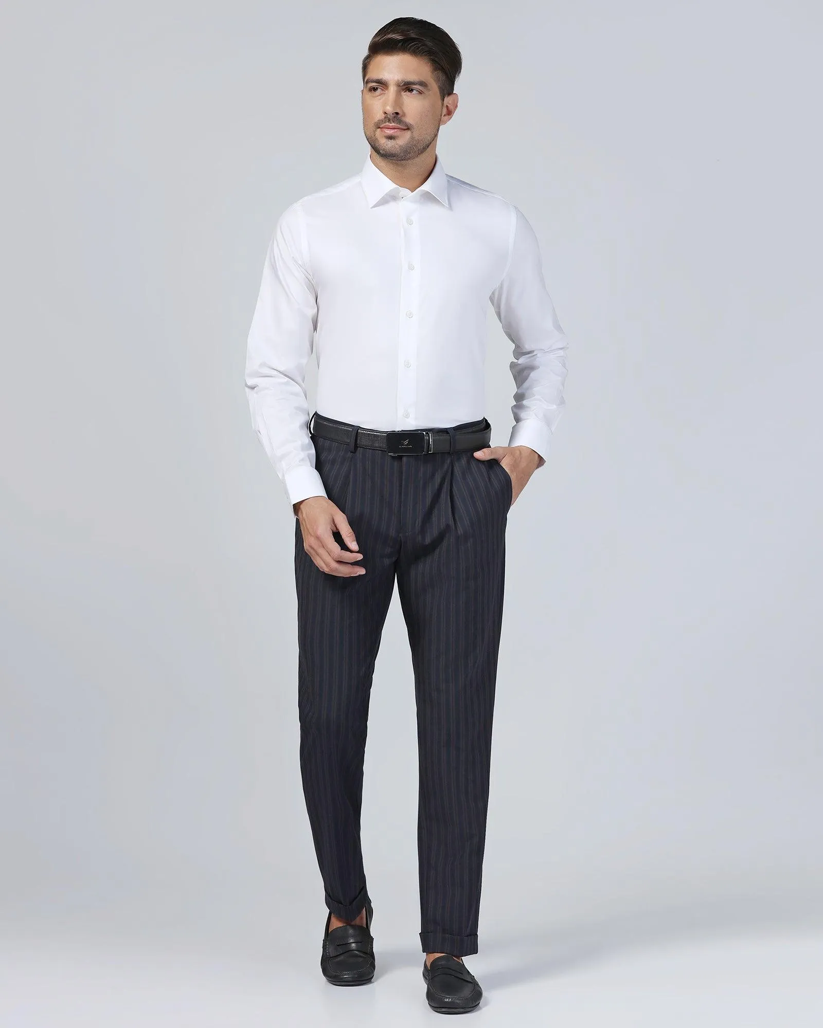 Formal White Solid Shirt - Amber Smart Look