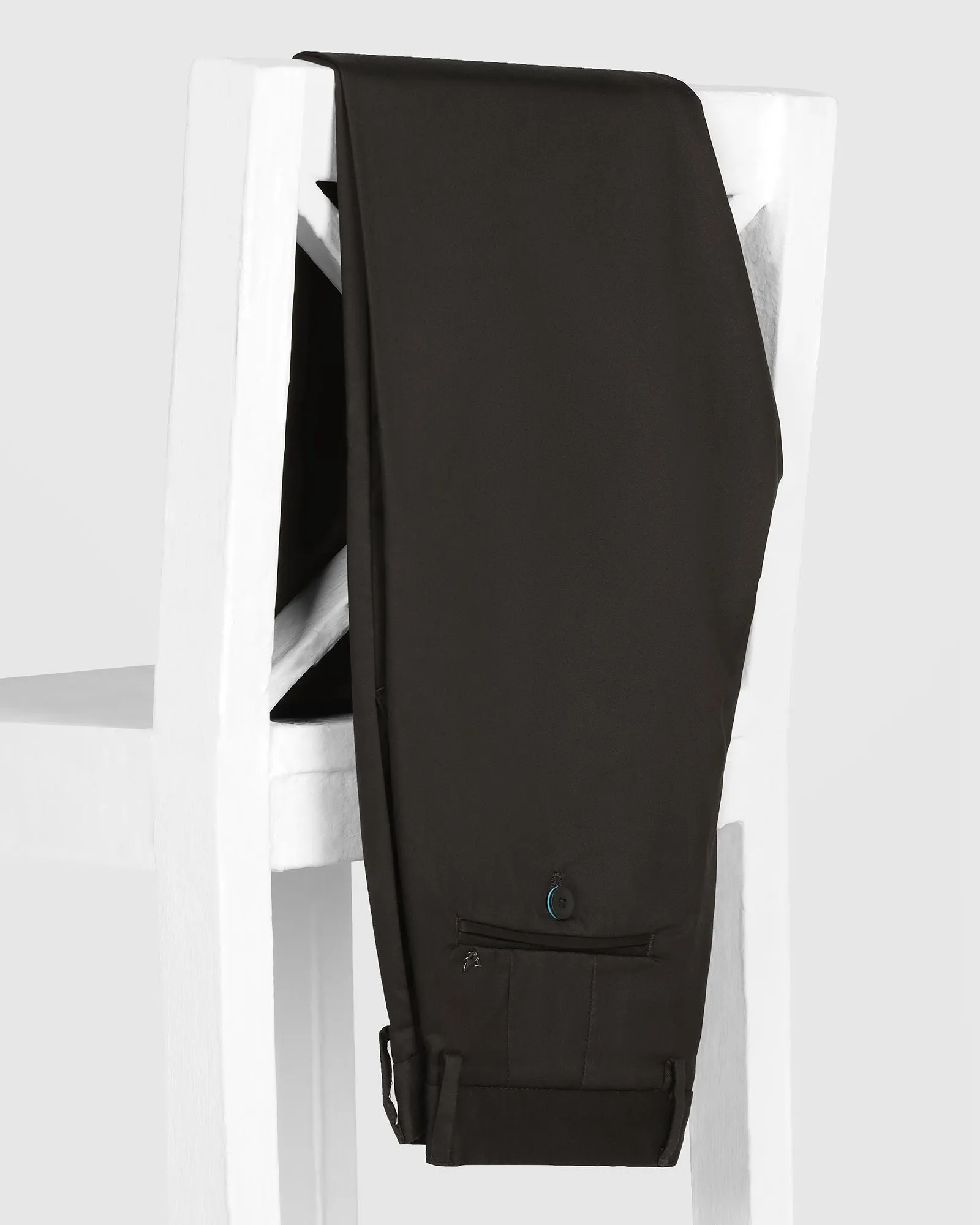 EcoFriendlyBlend Casual Essentials Temp Tech Slim Fit B-91 Casual Black Solid Khakis - Peter