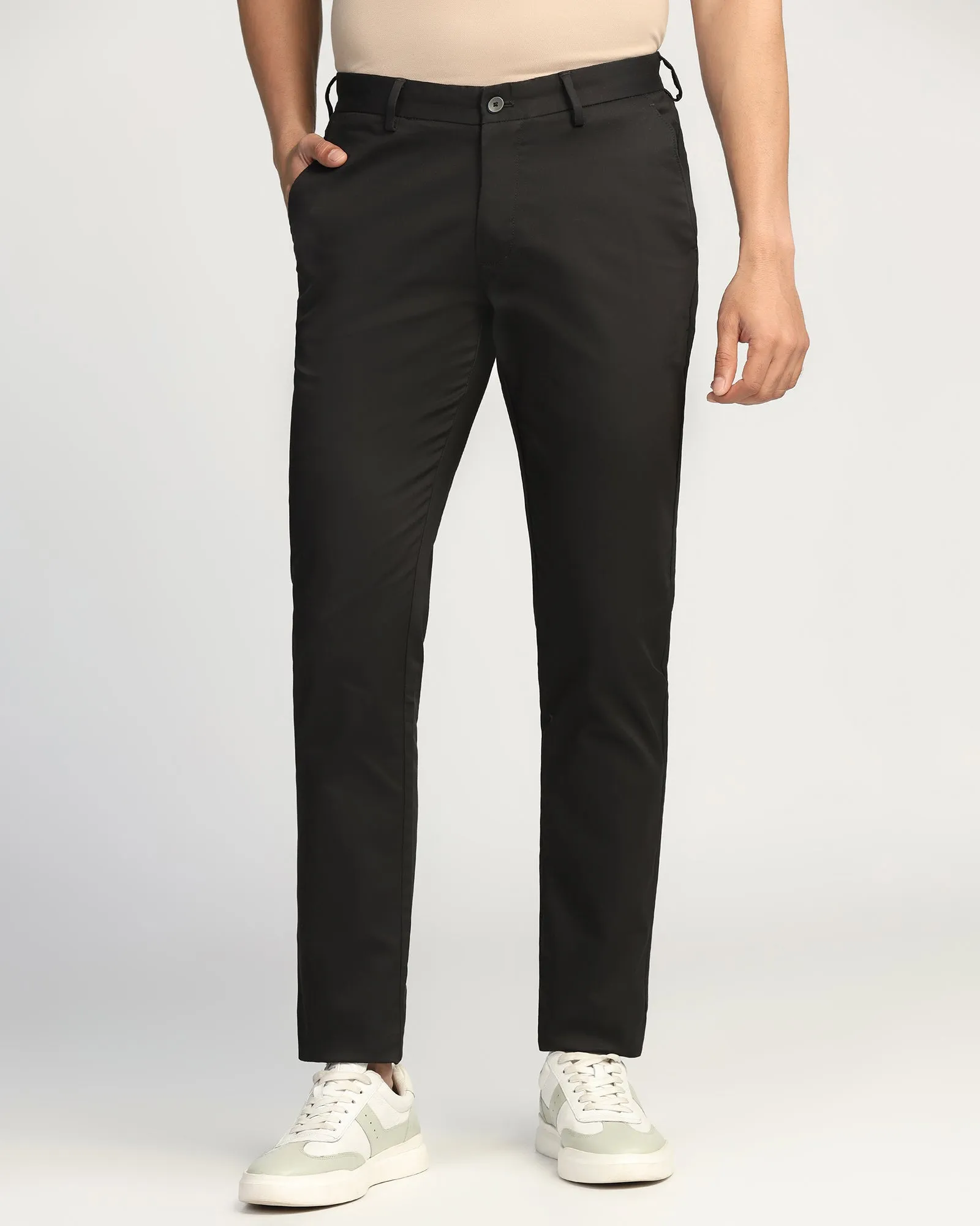 Temp Tech Slim Fit B-91 Casual Black Solid Khakis - Peter Fashion Staple Day Wear