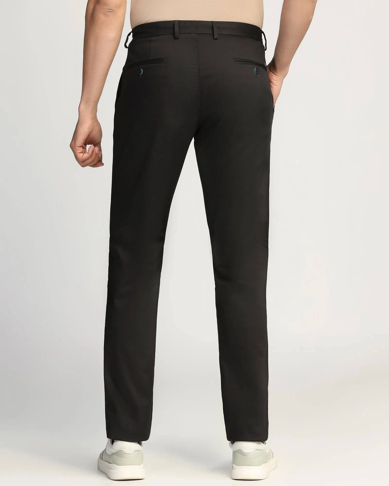 Temp Tech Slim Fit B-91 Casual Black Solid Khakis - Peter Chic Design Wear Quick Wash