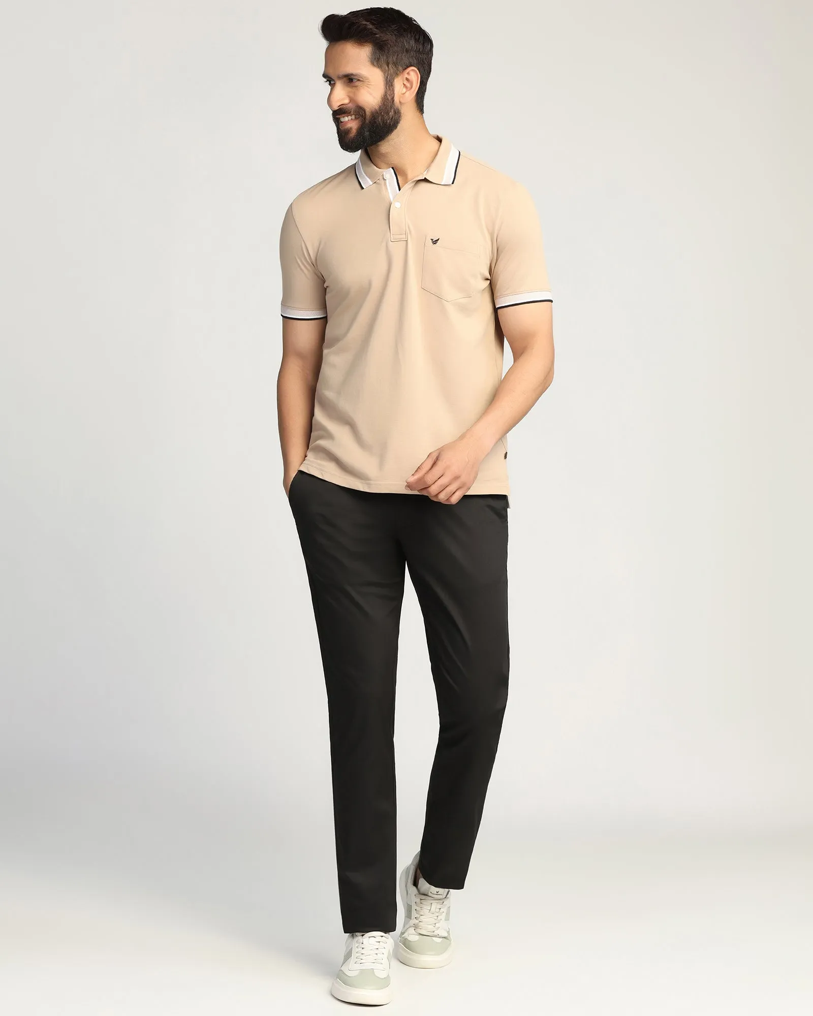 Temp Tech Slim Fit B-91 Casual Black Solid Khakis - Peter Thermal Regulating Fabric