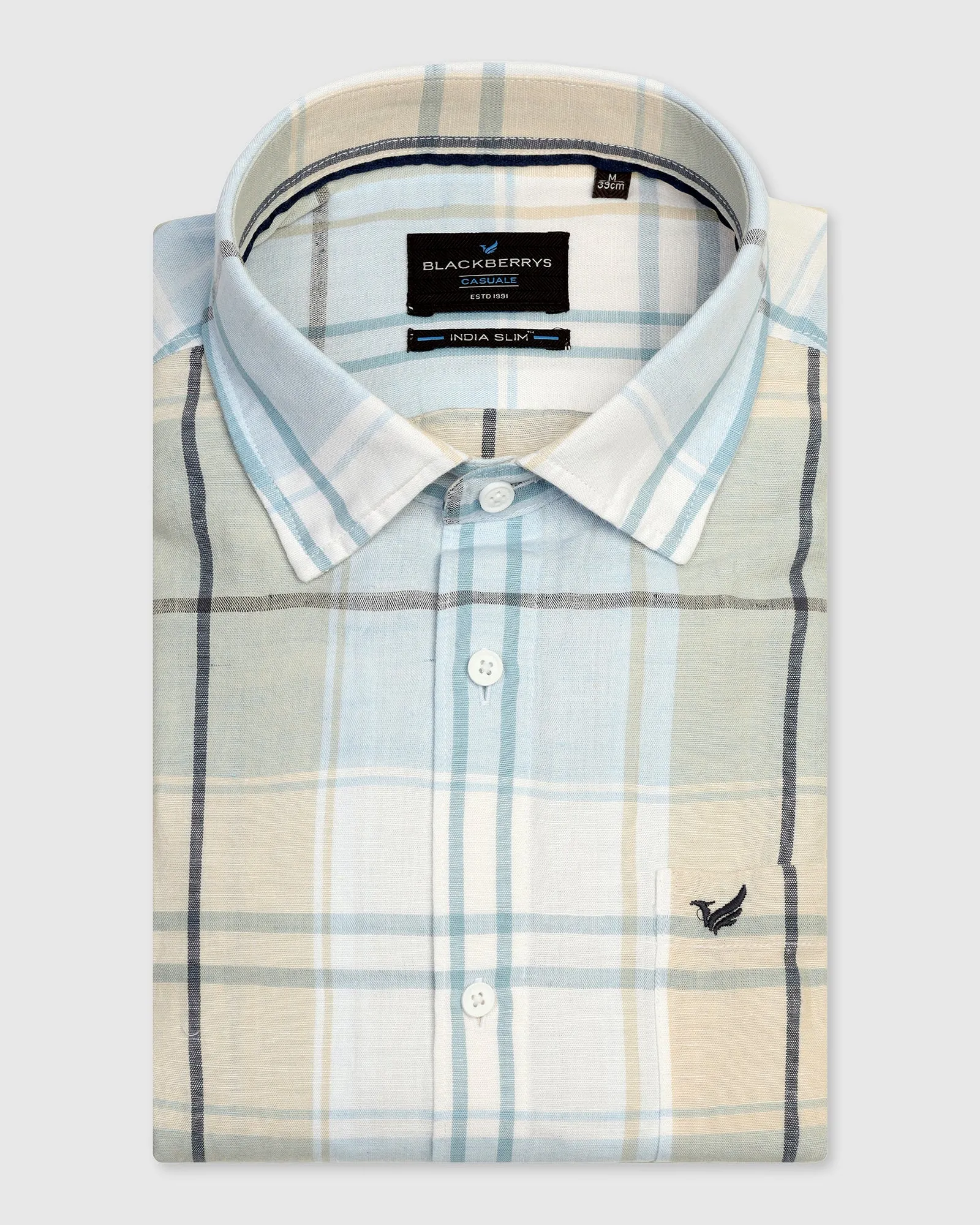 Linen Casual Yellow Check Shirt - Walken Camping Essential