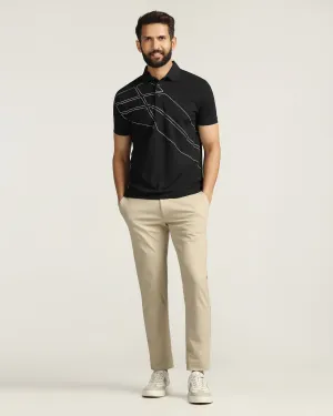 TechPro Slim Fit B-91 Casual Beige Solid Khakis - Ziea Soft Interior ripstop fabric