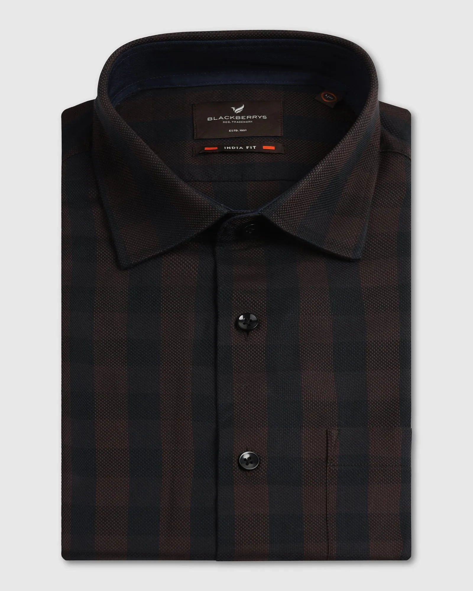 Chocolate Sauce Check Shirt - Reflex Fitted Shape