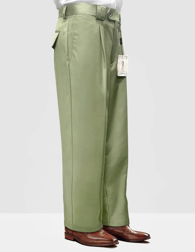 APPLE GREEN WIDE LEG DRESS PANTS Minimal Bulk