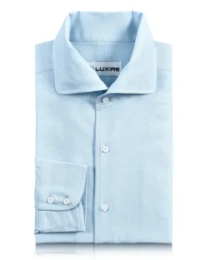 Powder Blue Linen Shirt Beach Ease UV Protection