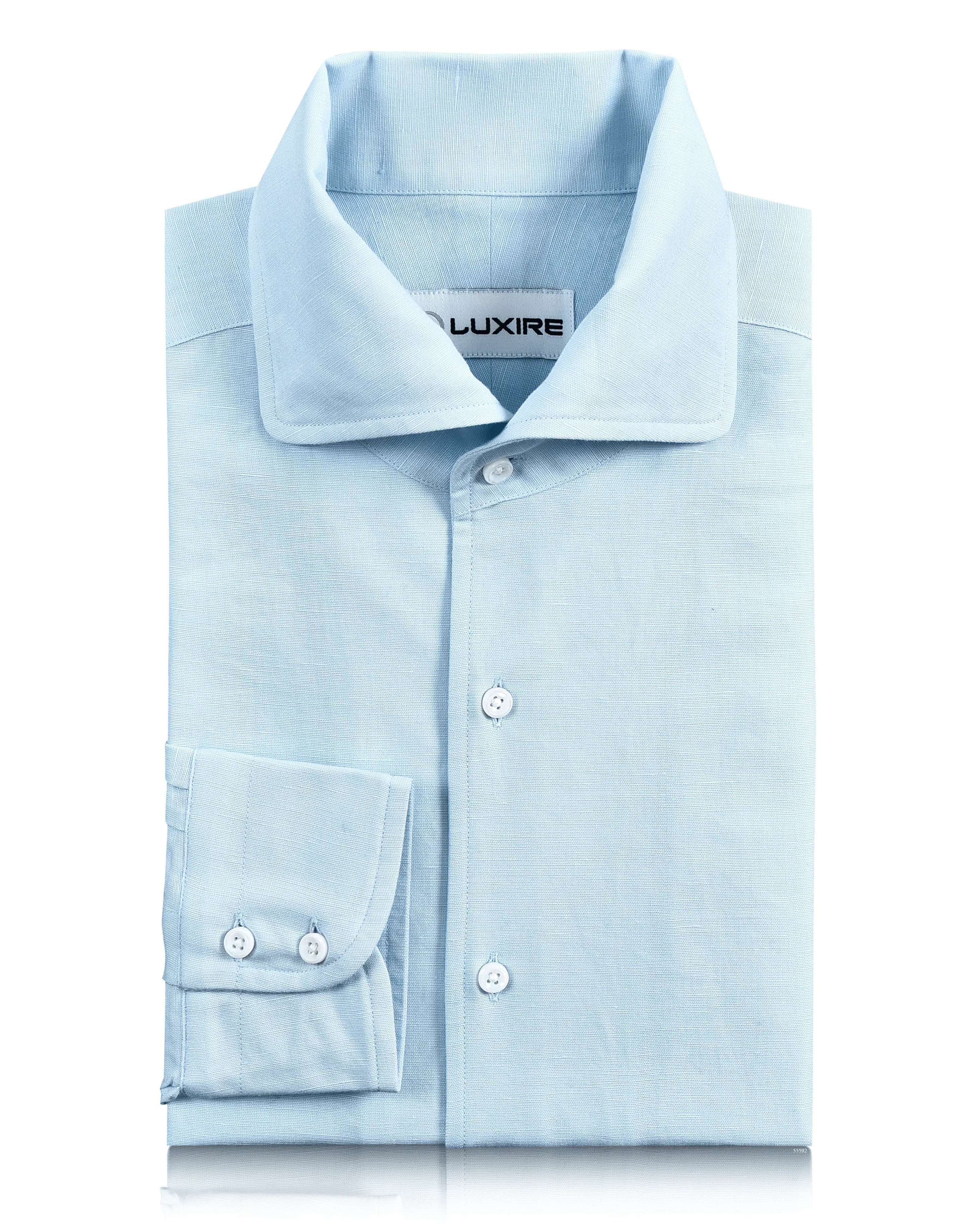 Powder Blue Linen Shirt Beach Ease UV Protection