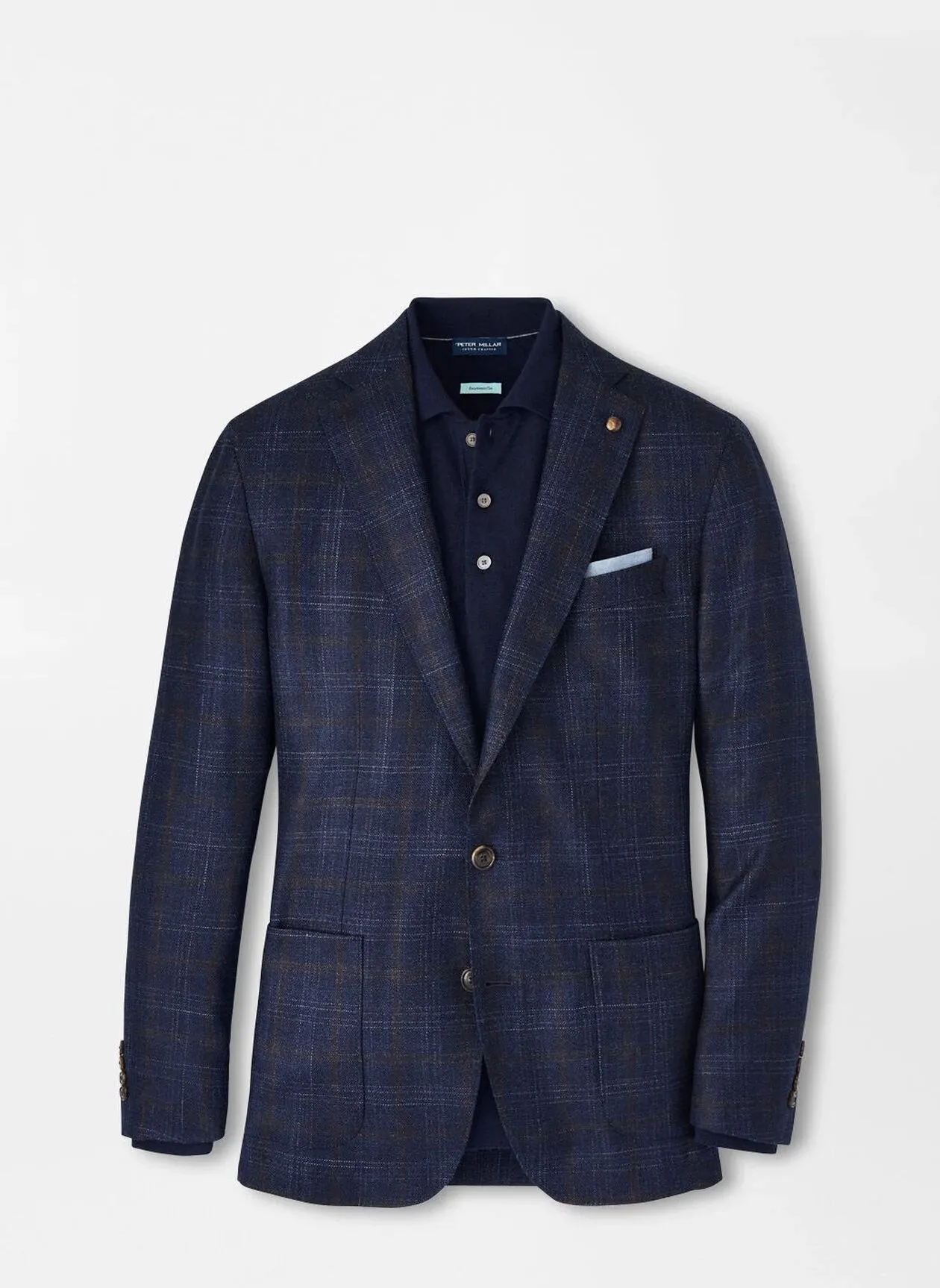 Peter Millar Windham Windowpane Soft Jacket in Navy Bold Statement