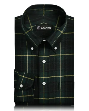 Metro Edge Tartan Checks Green Black Yellow Shirt