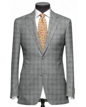 Flexible Side Gussets Adjustable Hood Drago: Super 160s Light Grey Prince of Wales Checks