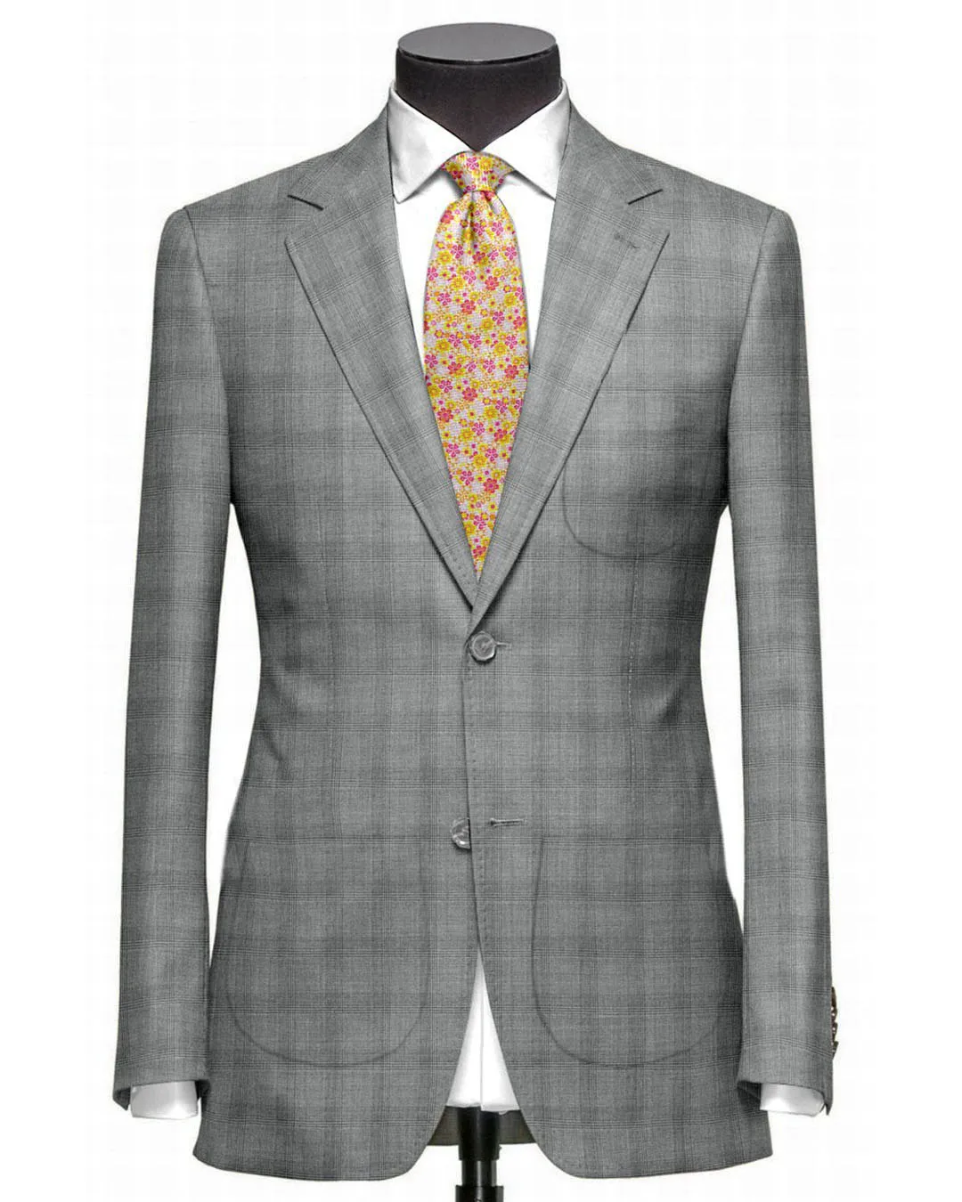 Flexible Side Gussets Adjustable Hood Drago: Super 160s Light Grey Prince of Wales Checks