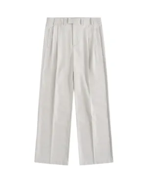 Pleated Trousers - Nimbus Cloud Desk Style