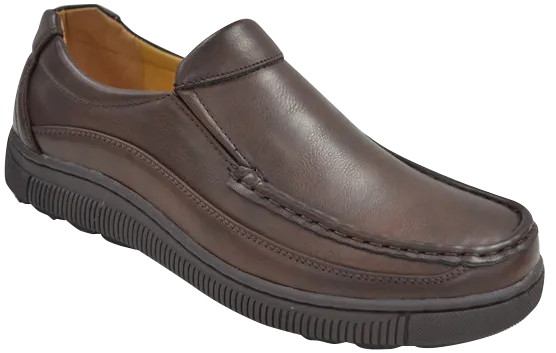 Men's Casual Slip On Loafer Shoes in Brown Hold Smooth Flat