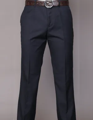 NAVY MODERN FIT FLAT FRONT DRESS PANTS Easy Match Hygienic Inner Layer