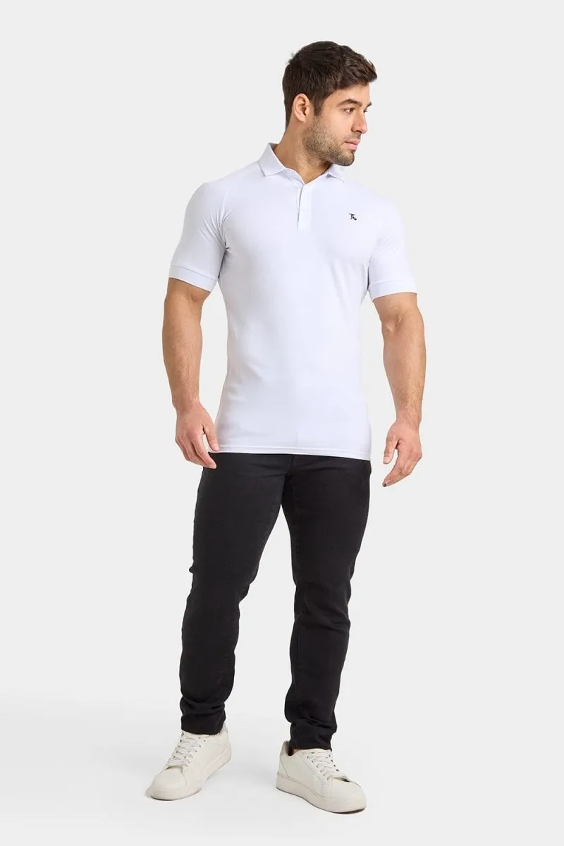 Timeless Layer Athletic Fit Polo Shirt in White
