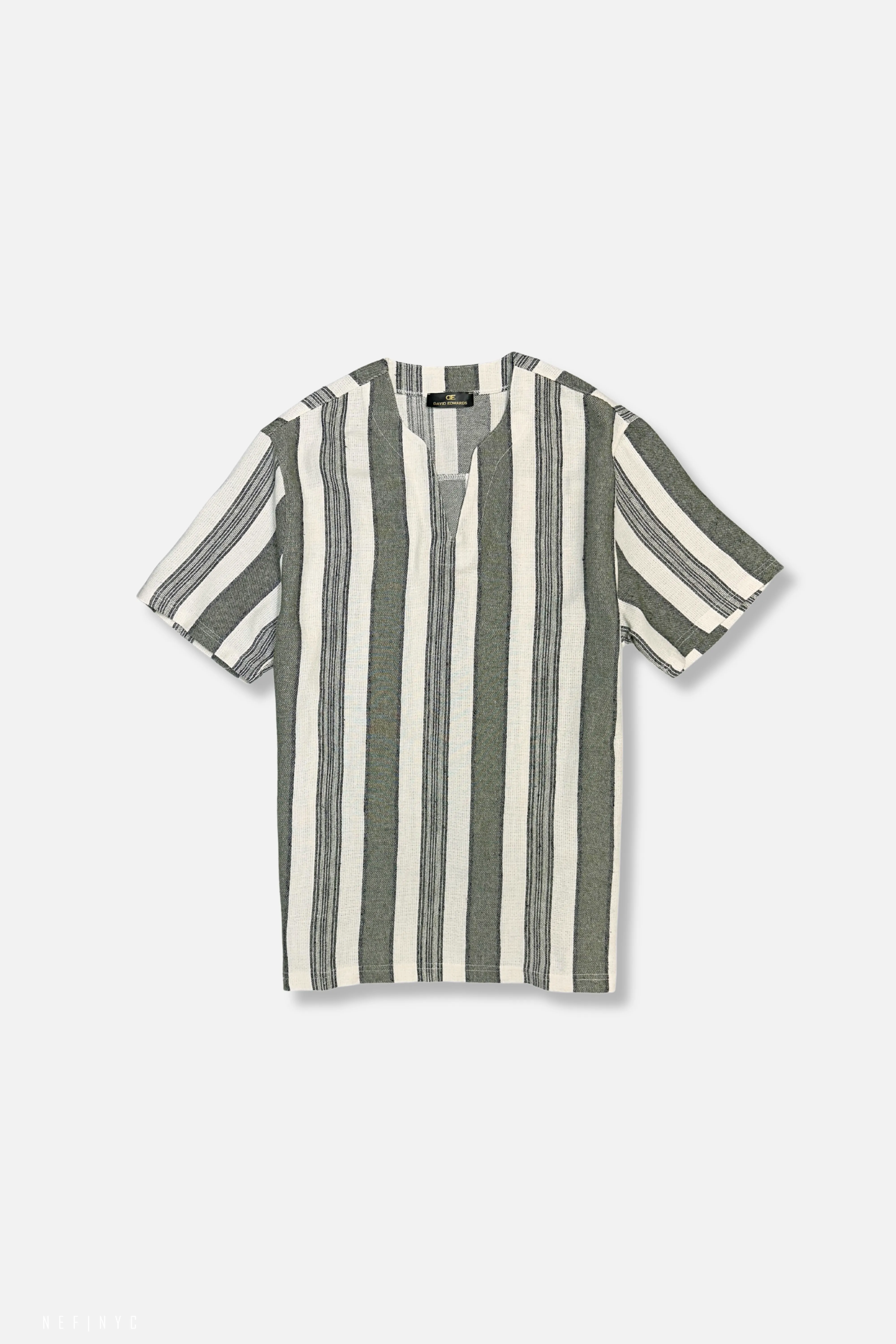 D'Antoni Slit Collar T-Shirt Cozy and Comfortable Soft and Lightweight