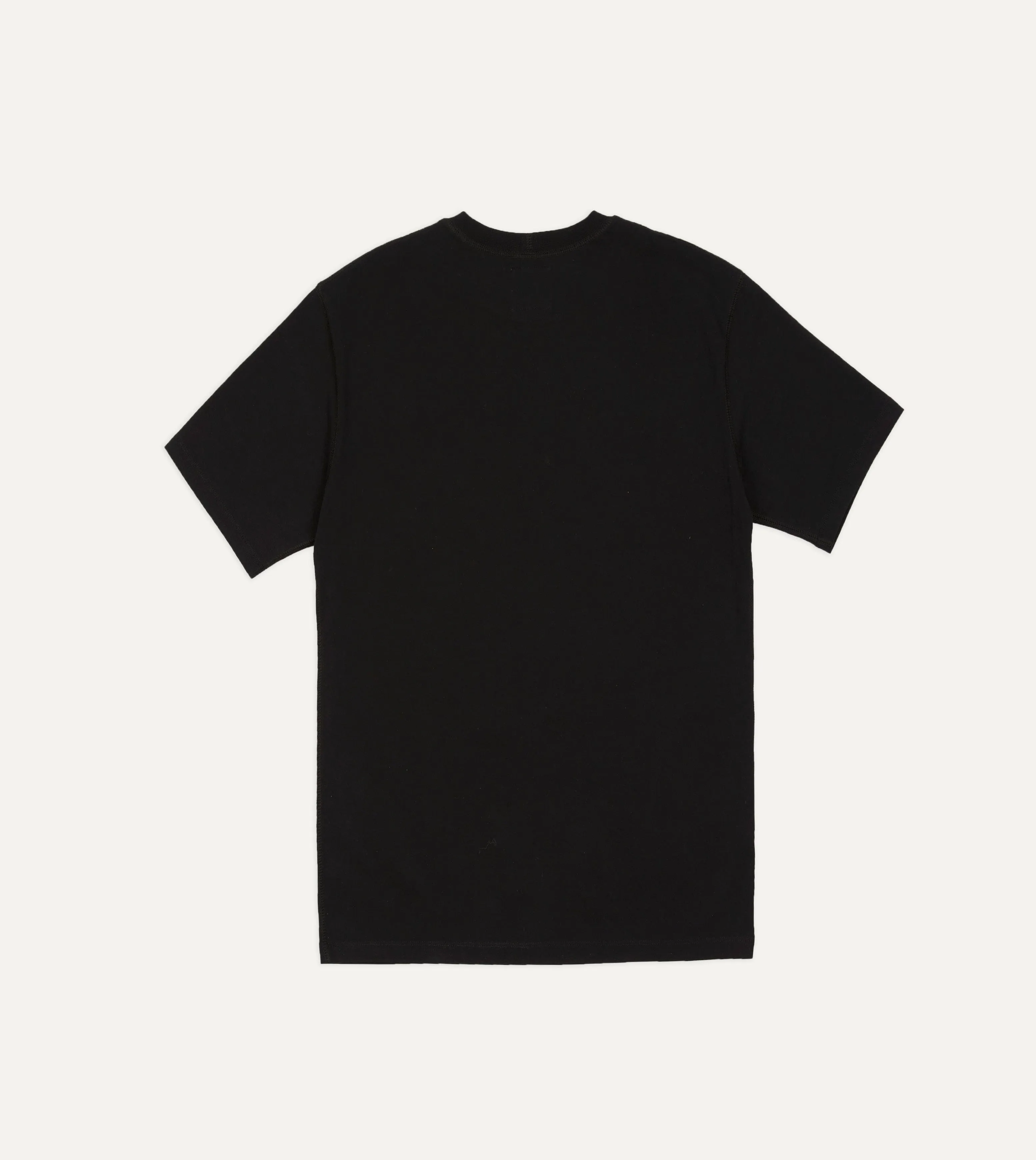 Black Cotton Crew Neck Hiking T-Shirt Winter Layer