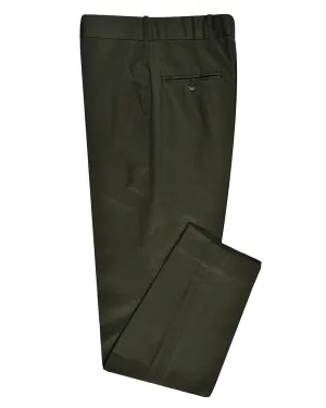 Dark Army Green Cotton Dress Pant NonSlipGrip Pull-on style