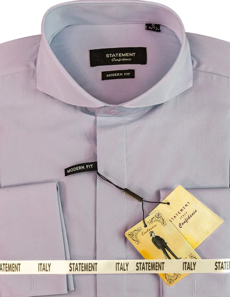 Quick-Dry MODERN FIT LAVENDER DRESS SHIRT WITH SPREAD COLLAR & FRENCH CUFF