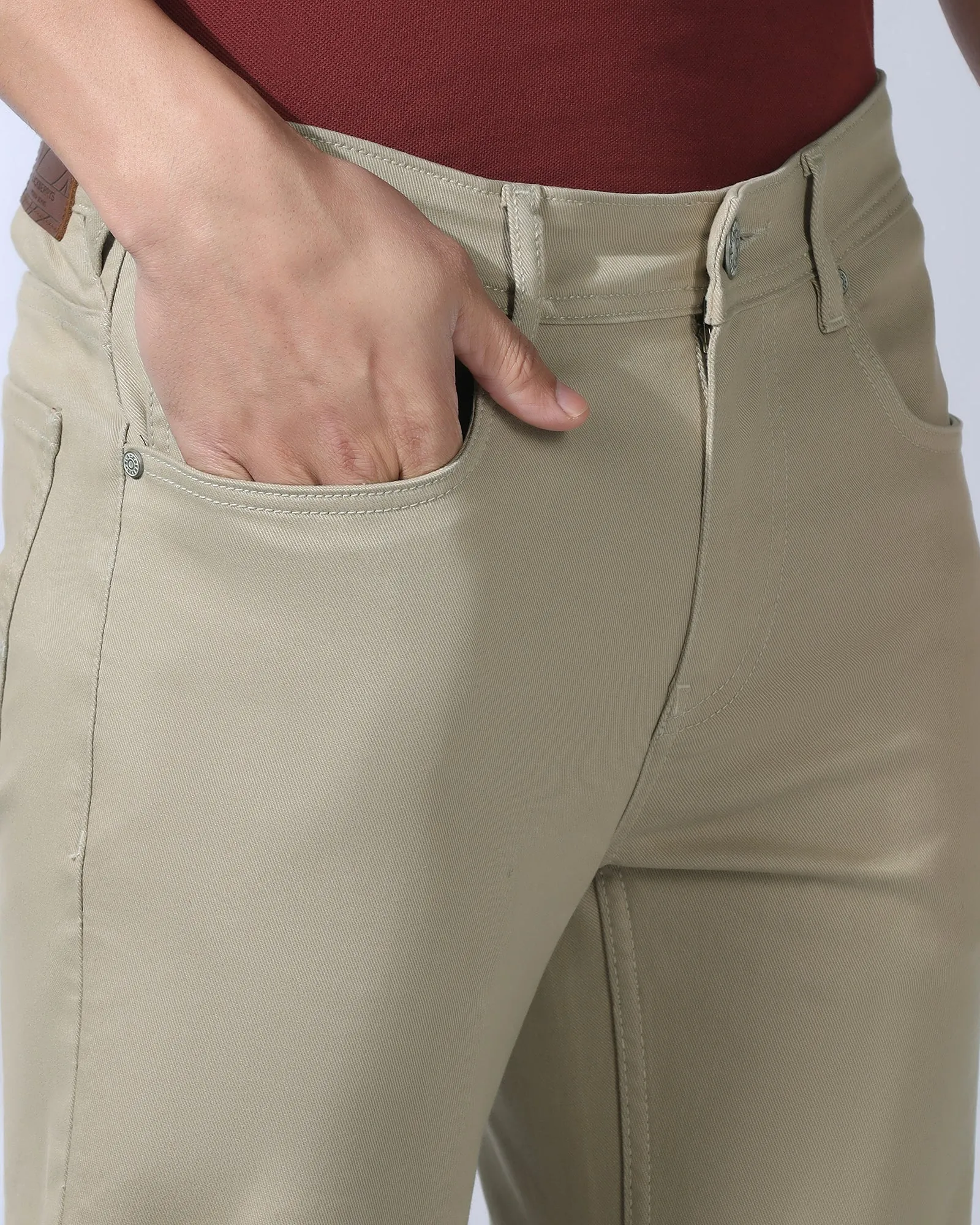 Bleed Zero Slim Yonk Fit Beige Jeans - Rene Eco Friendly Denim