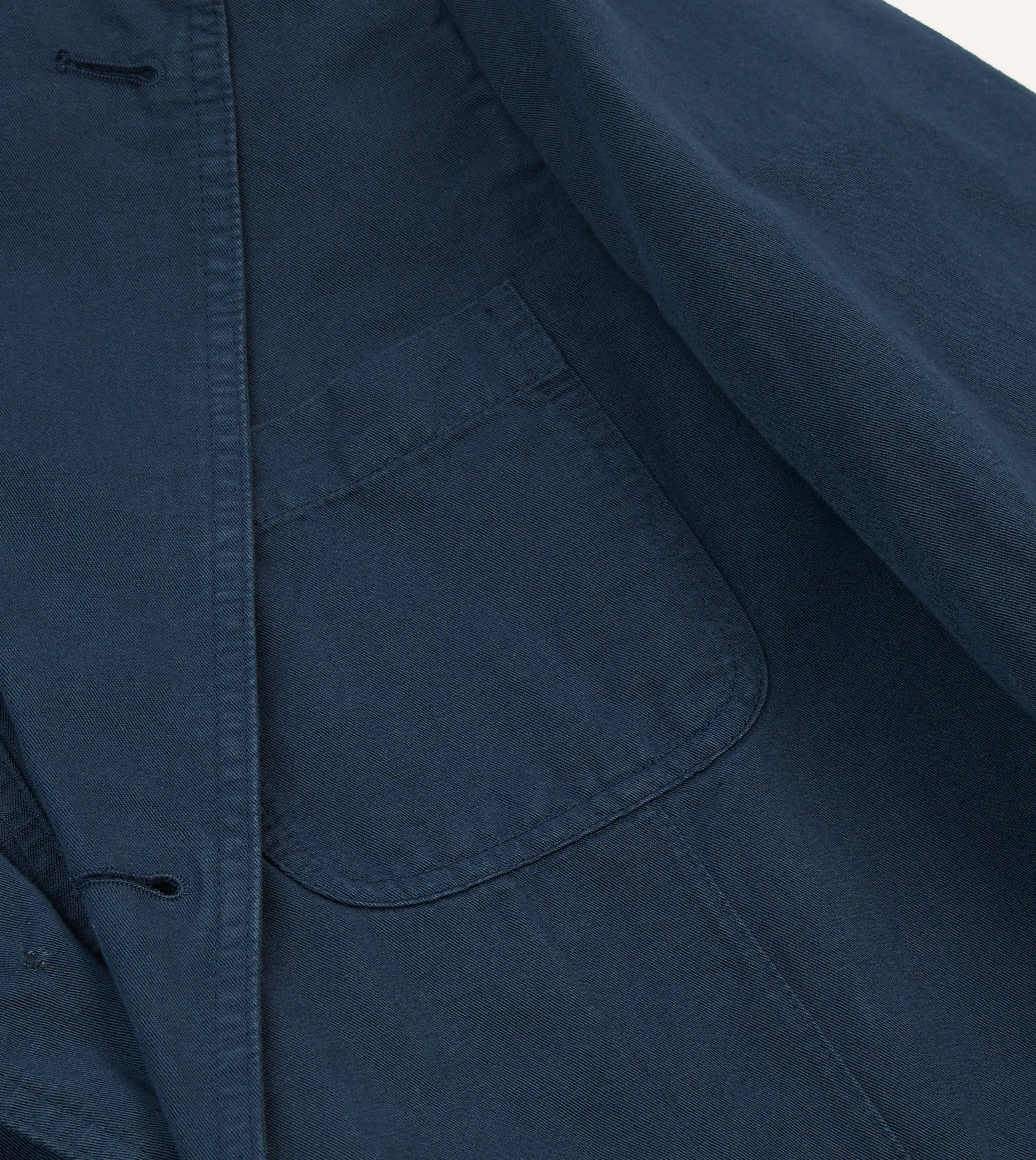 Navy Cotton Linen Games Blazer Mk. I Double Breasted Dynamic Compression Fit