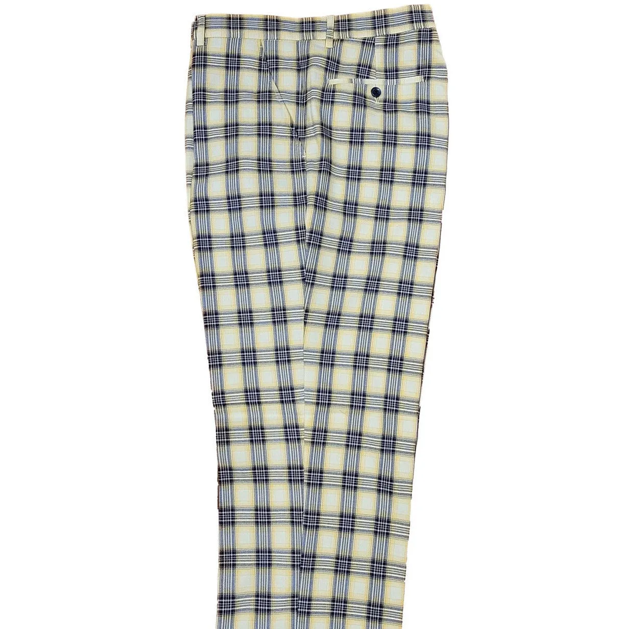 Cozy Essentials Utility Fit Prestige Yellow Royal Blue Plaid Pants
