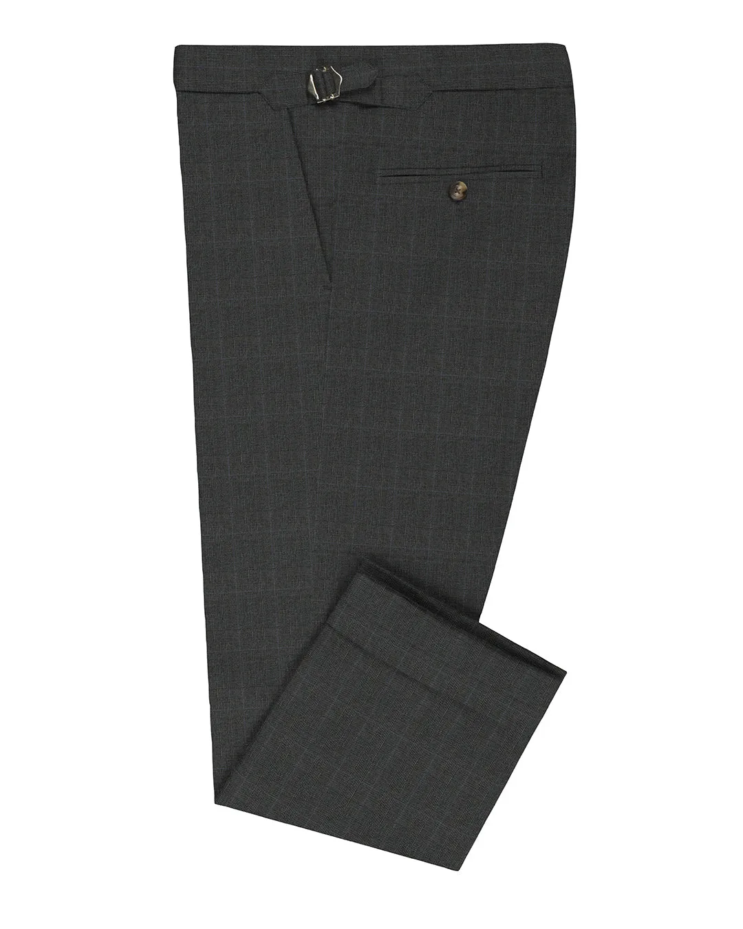 Loro Piana: Dark Grey Glen Checks Anti Pilling Surface Slim Design