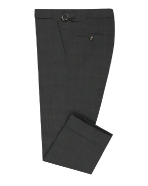 Loro Piana: Dark Grey Glen Checks Anti Pilling Surface Slim Design