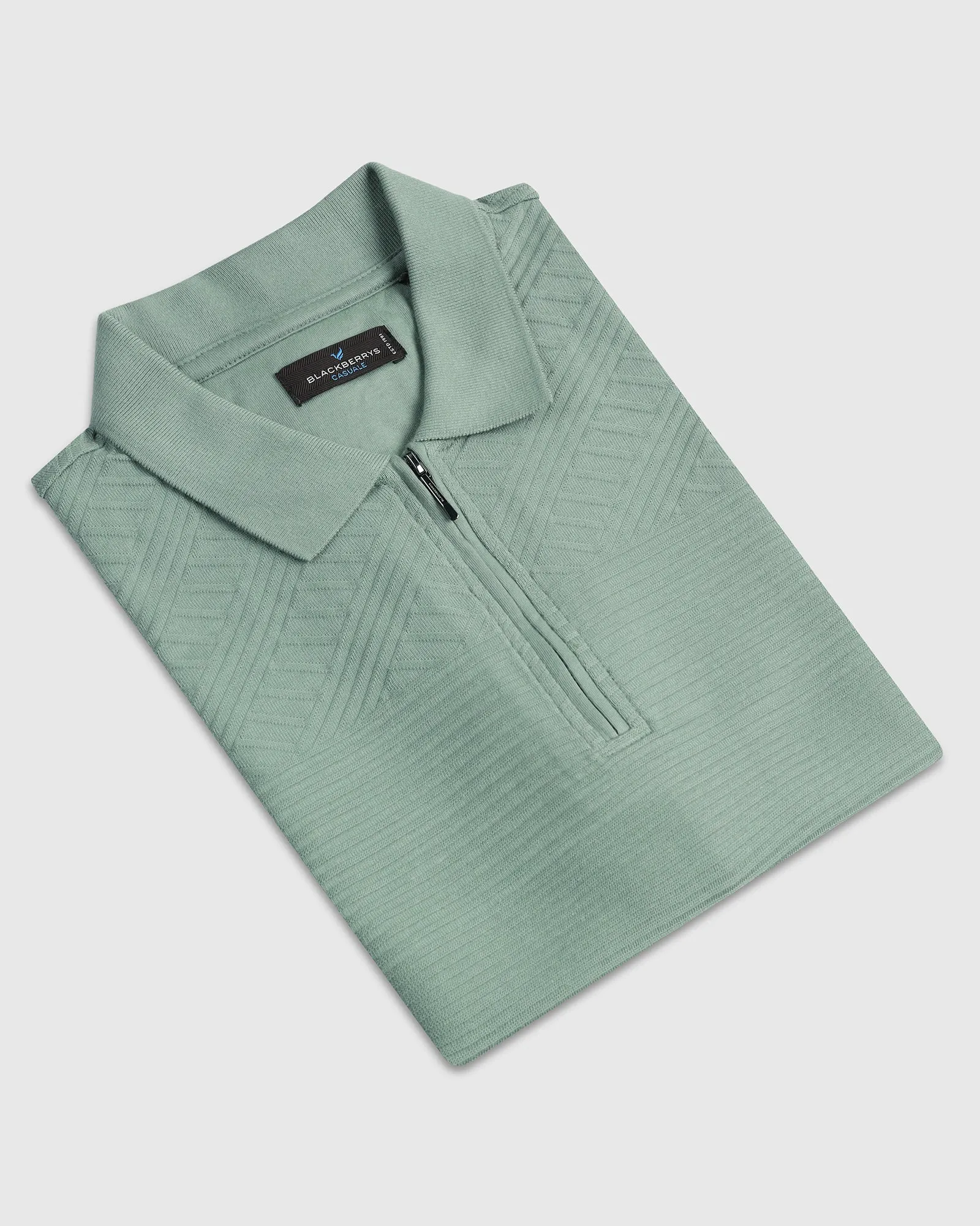 Sage Green Textured Polo - Bourbon Perfect Fit