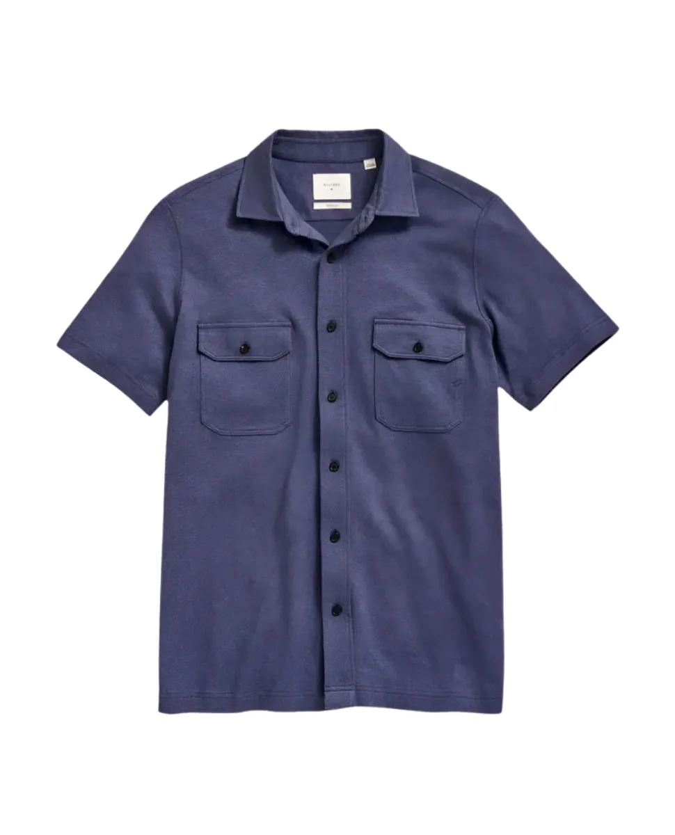 Hemp Cotton Knit SS Shirt - Navy Casual Day