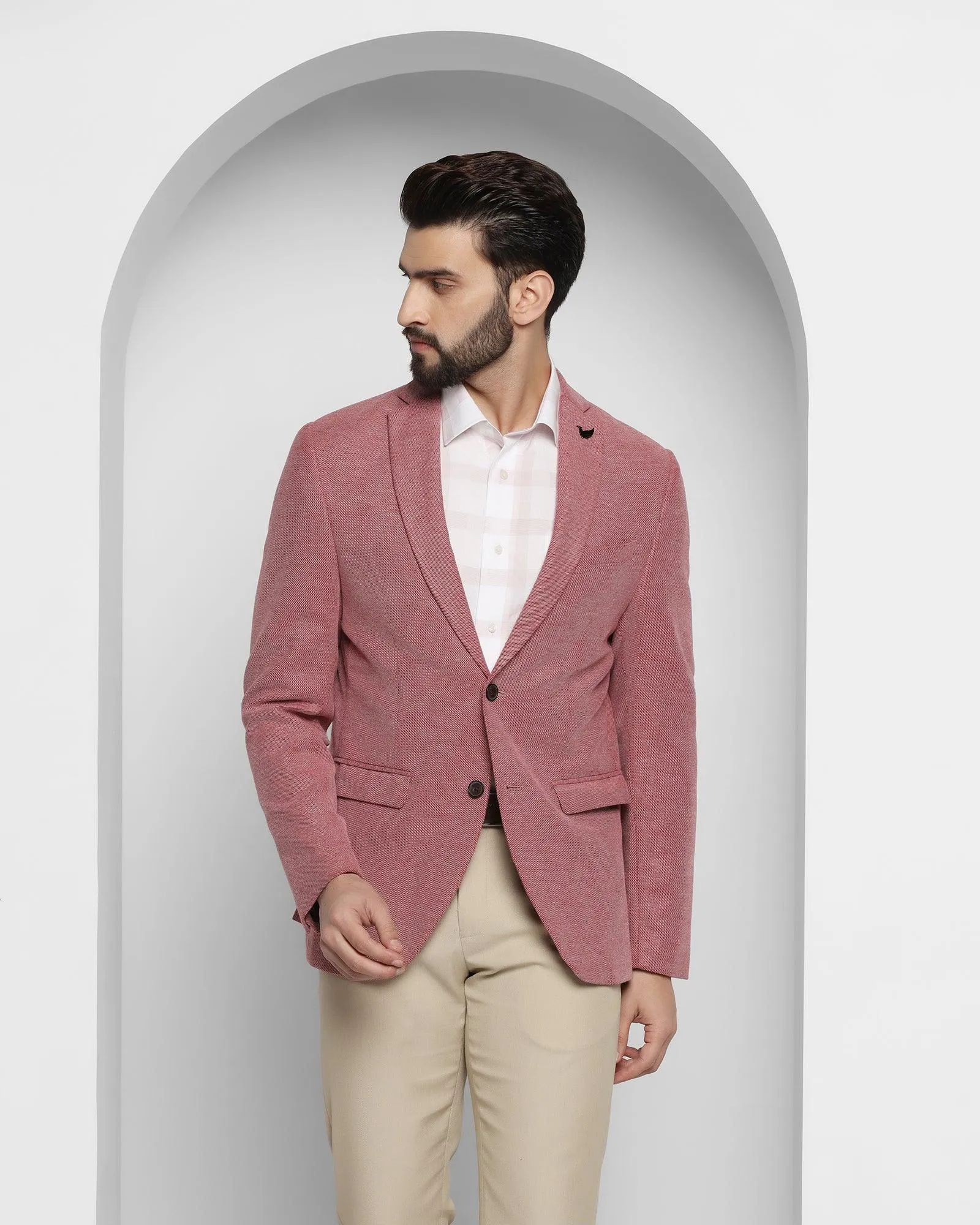 QuickRelease Buckles Casual Red Textured Blazer - Kylo
