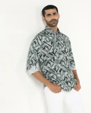 Green Printed Shirt - Volmer Minimalist Style First Date