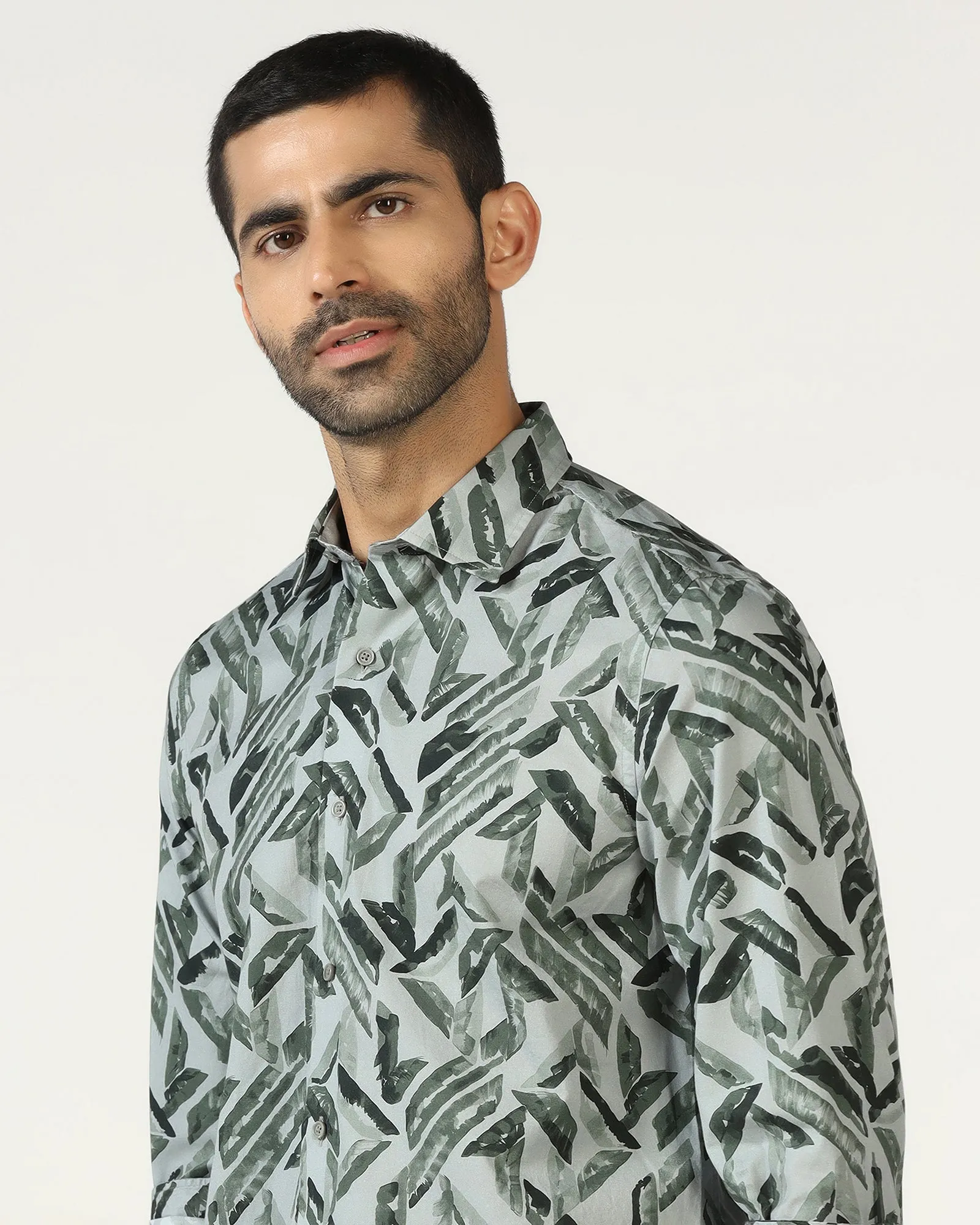 Green Printed Shirt - Volmer Ombre look Workwear Style