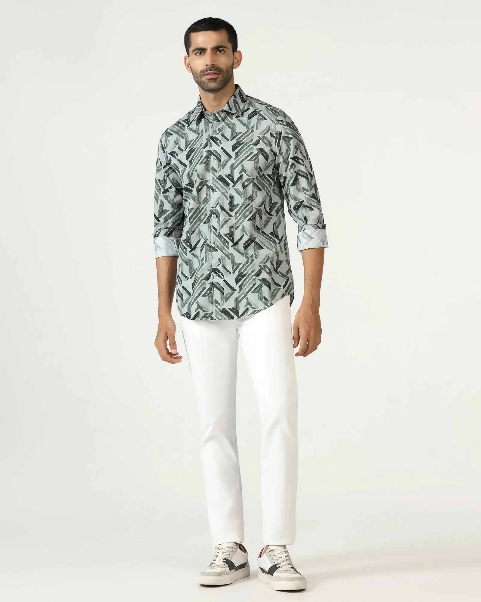 Green Printed Shirt - Volmer Subtle patterns