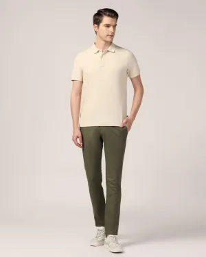 Sweat Resistant Slim Fit B-91 Casual Olive Solid Khakis - Mint