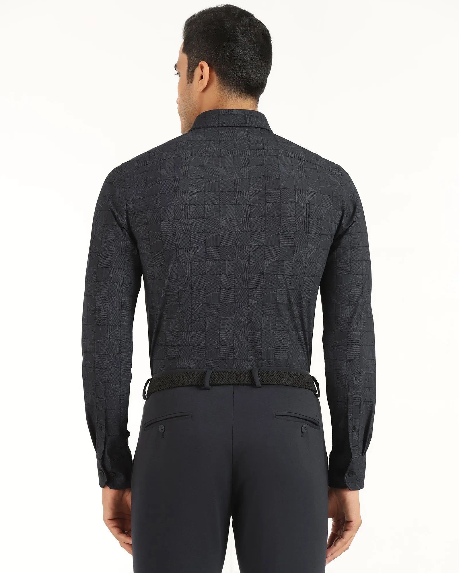 Trendsetter Choice Travel Essential TechPro Formal Black Printed Shirt - Kyler
