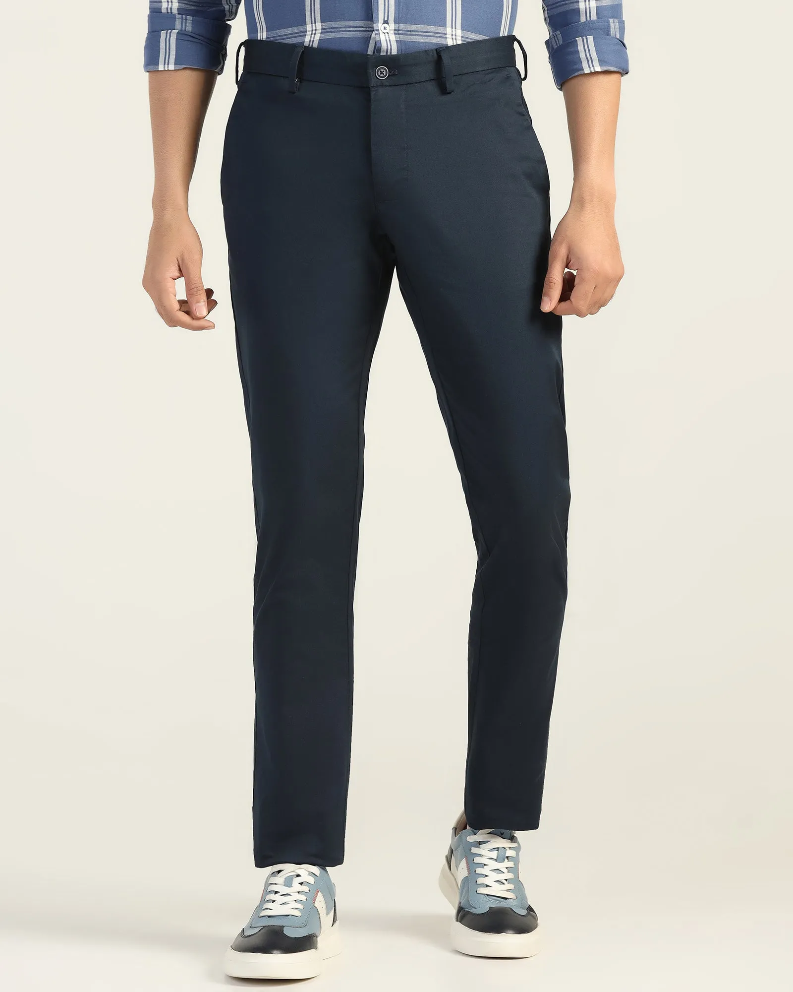 SlimFit Outdoor Lifestyle Slim Fit B-91 Casual Navy Solid Khakis - Martin