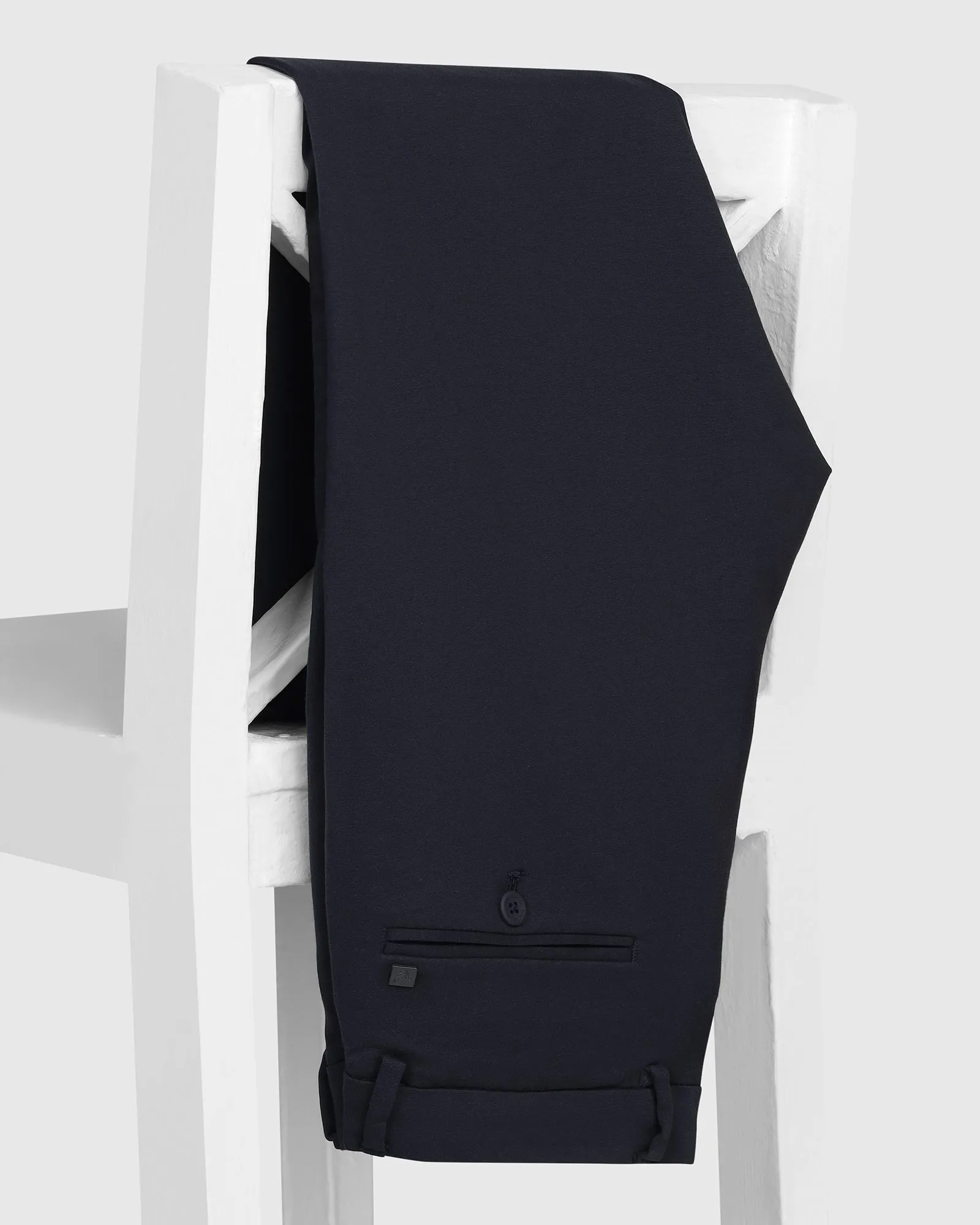 Anti Pilling Treatment Office Wear TechPro Slim Fit B-91 Casual Navy Solid Khakis - Ziea