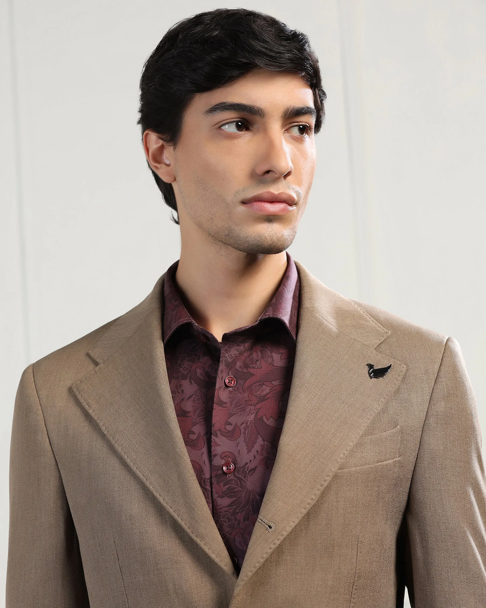 Formal Khaki Textured Blazer - Bolt Travel Must