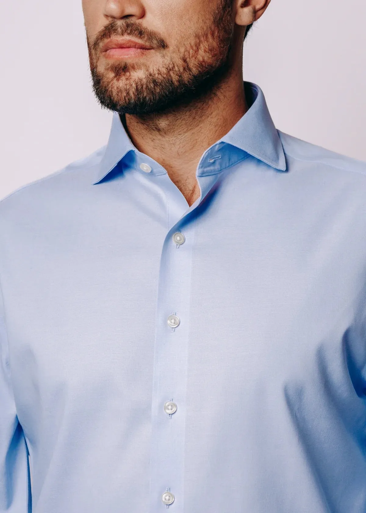 Edgy Fashion Moisture Management Tech Sky Blue Button Down Shirt