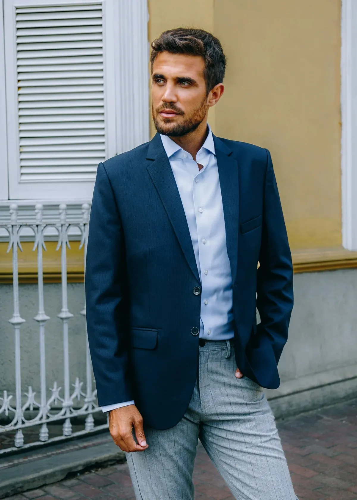 Sky Blue Button Down Shirt Classic Collar Stylish Appearance