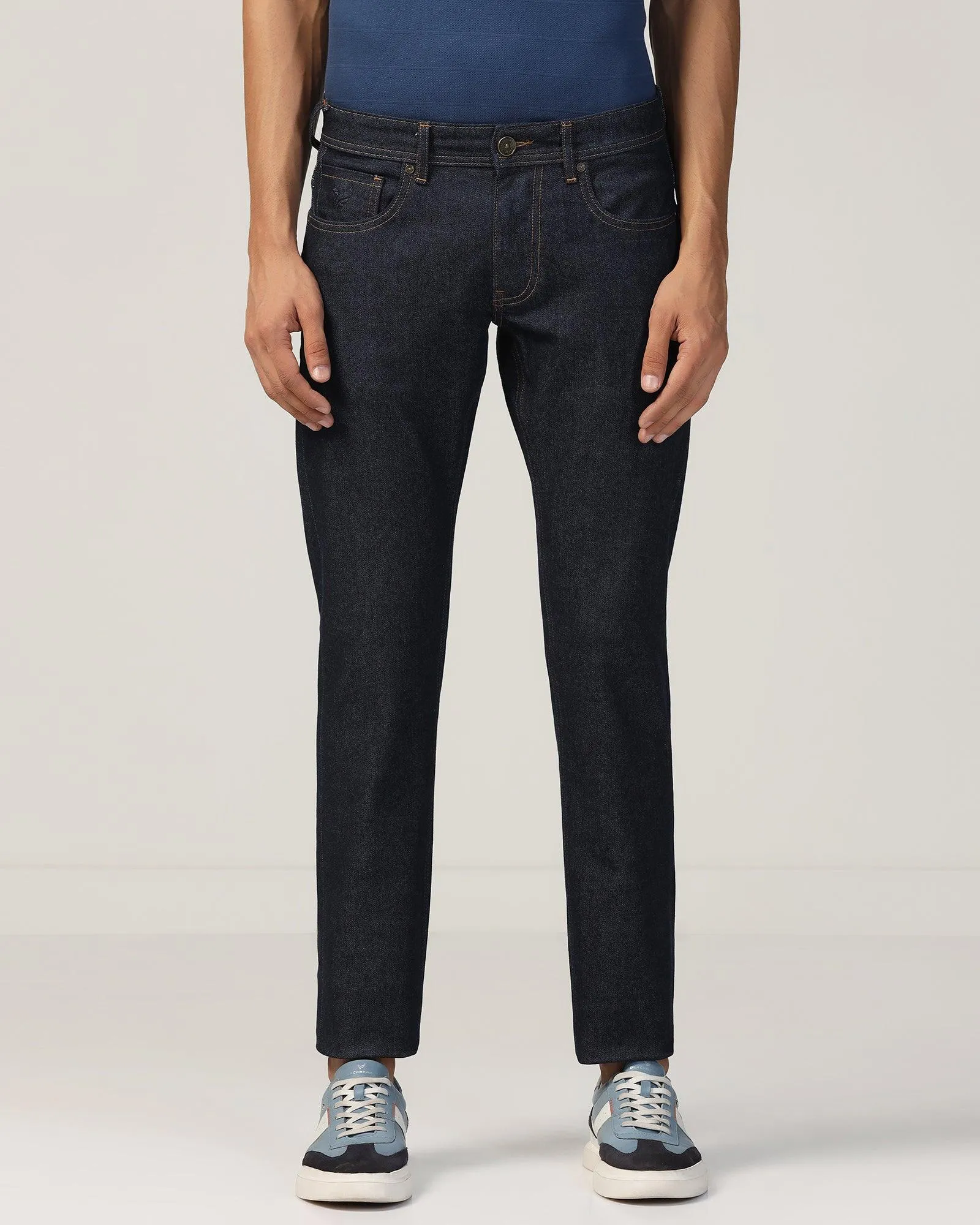 Cool Classic Plain Favorite Super Clean Slim Comfort Buff Fit Indigo Blue Jeans - Callum